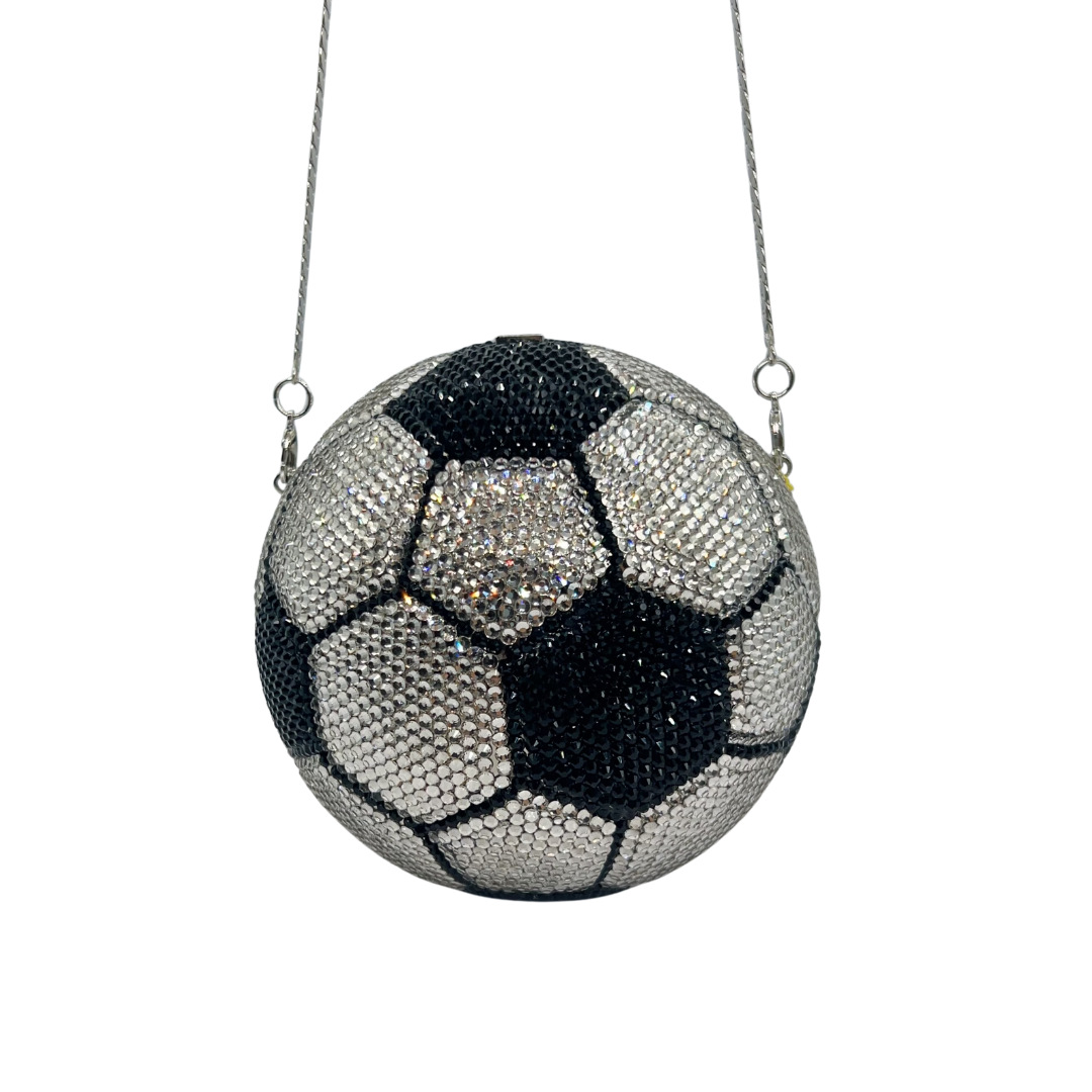 Bling Ball Diamond Evening Bag Black and White - Image 3