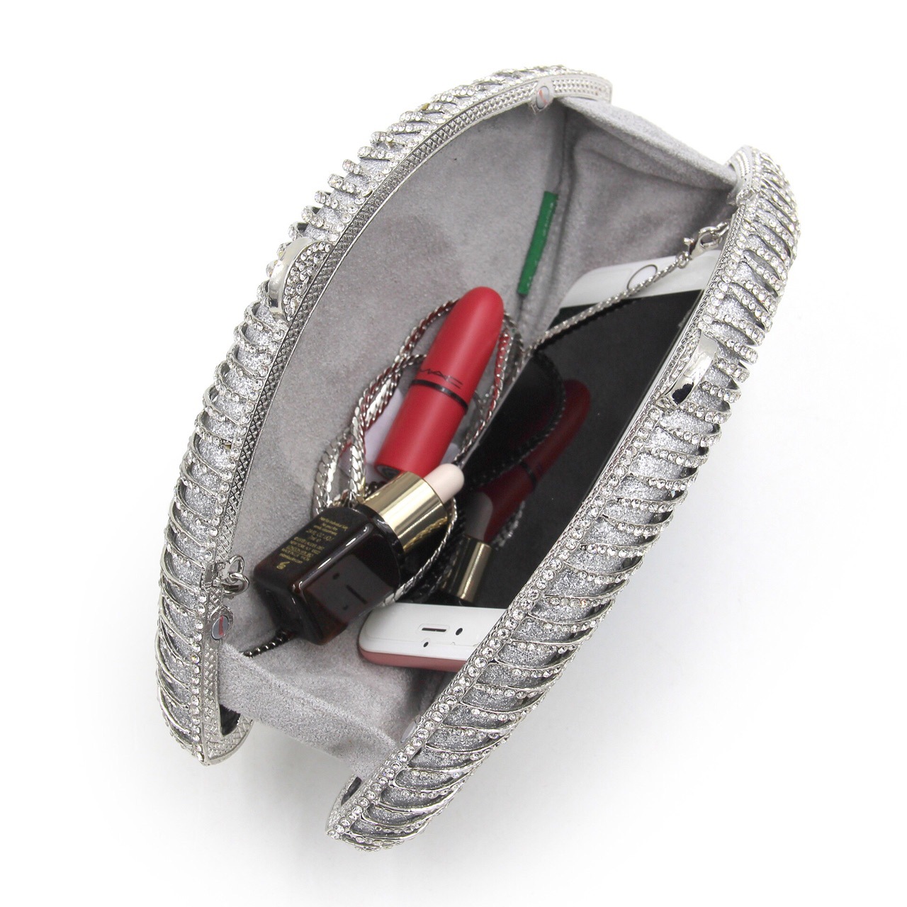 Sparkling Eye-shaped AB Crystal Clutch Bag for Fashion Party - Image 4