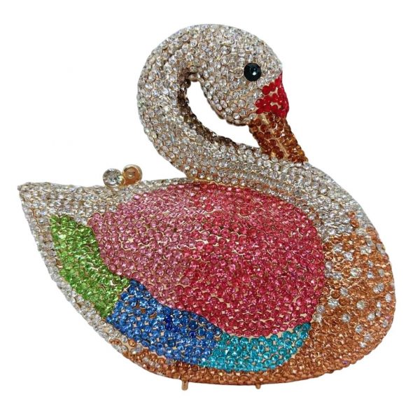 Swan-shaped Crystal Evening Bag