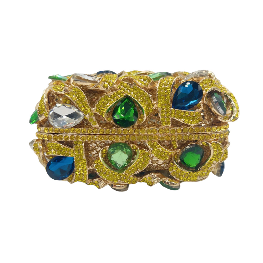 Luxury Teardrop Gemstone and Crystal Evening Clutch Bag for Cocktail Party - Image 8