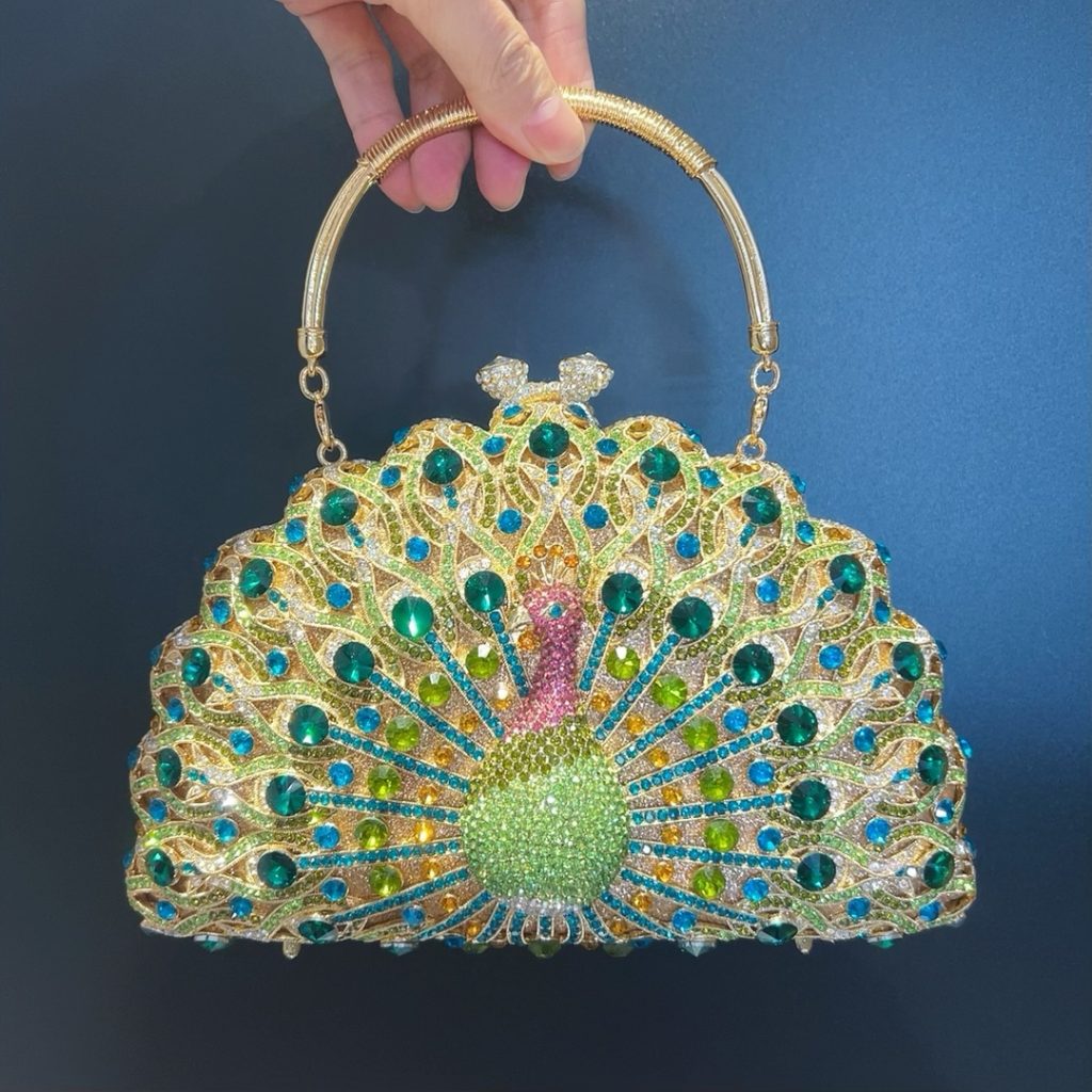 peacock crystal bag