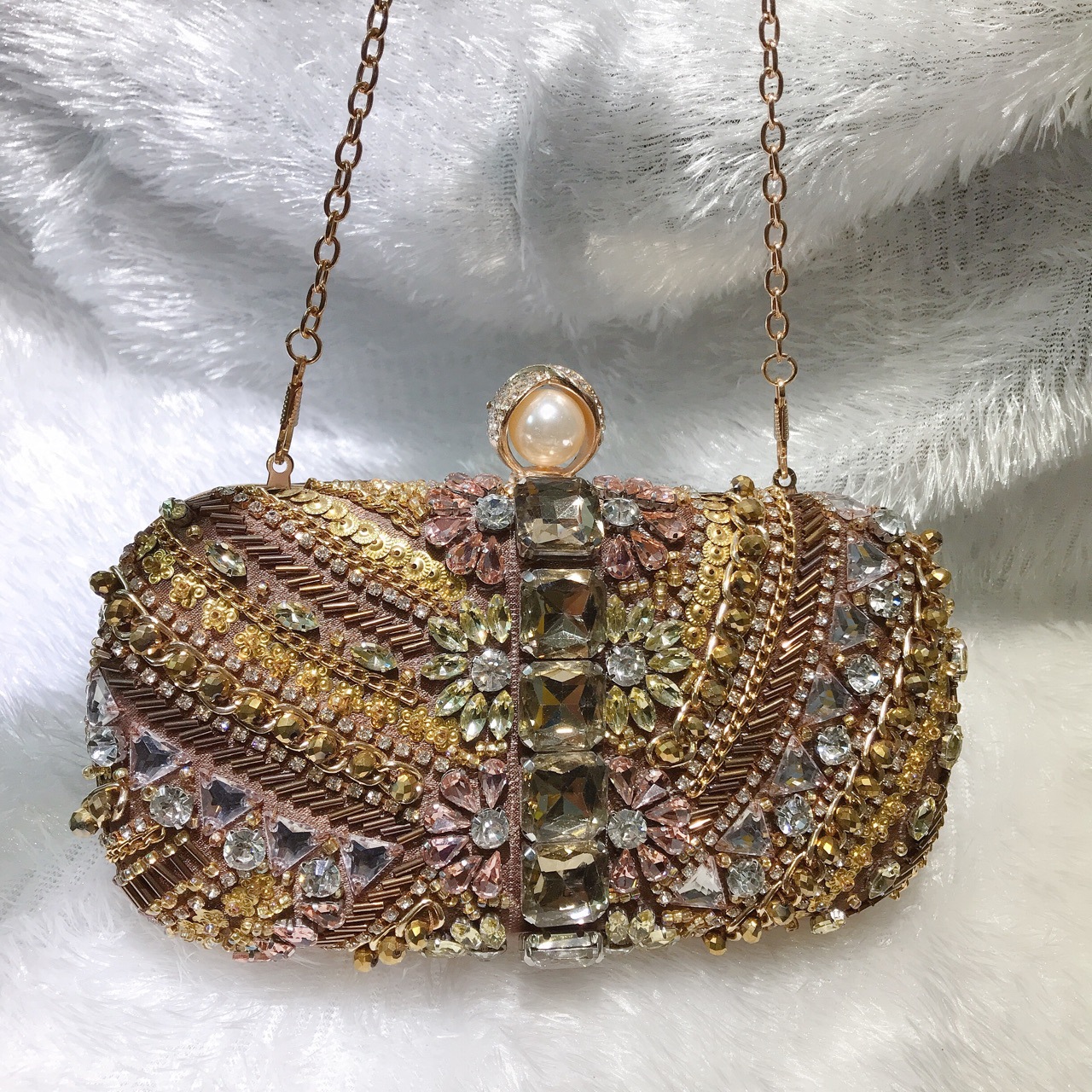 Vintage Baroque Crystal Embellished Clutch Bag - Image 3