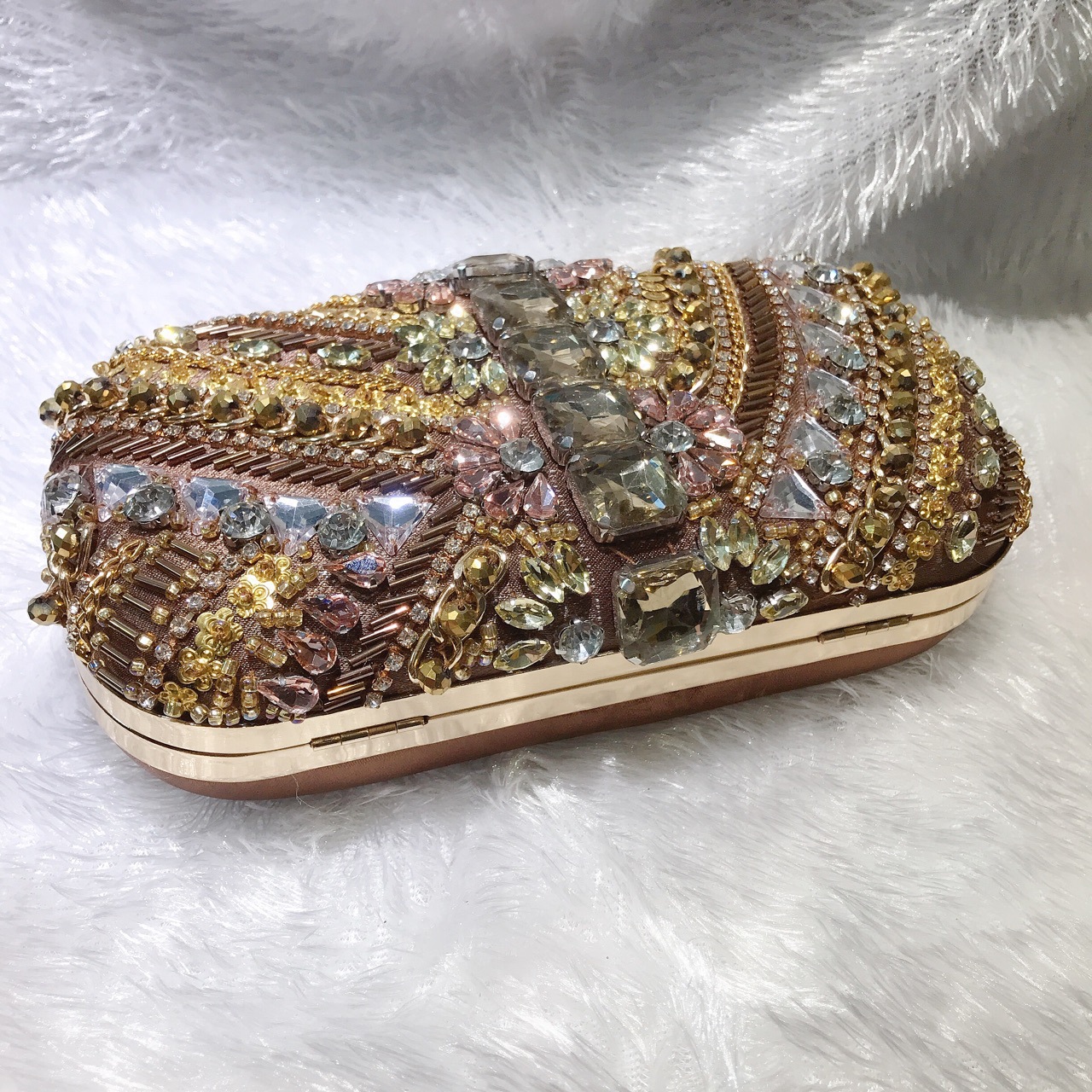 Vintage Baroque Crystal Embellished Clutch Bag - Image 5