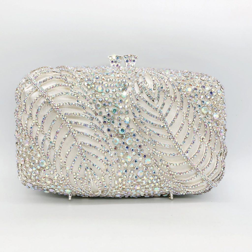 Leaf-shaped Crystal Bridal Clutch