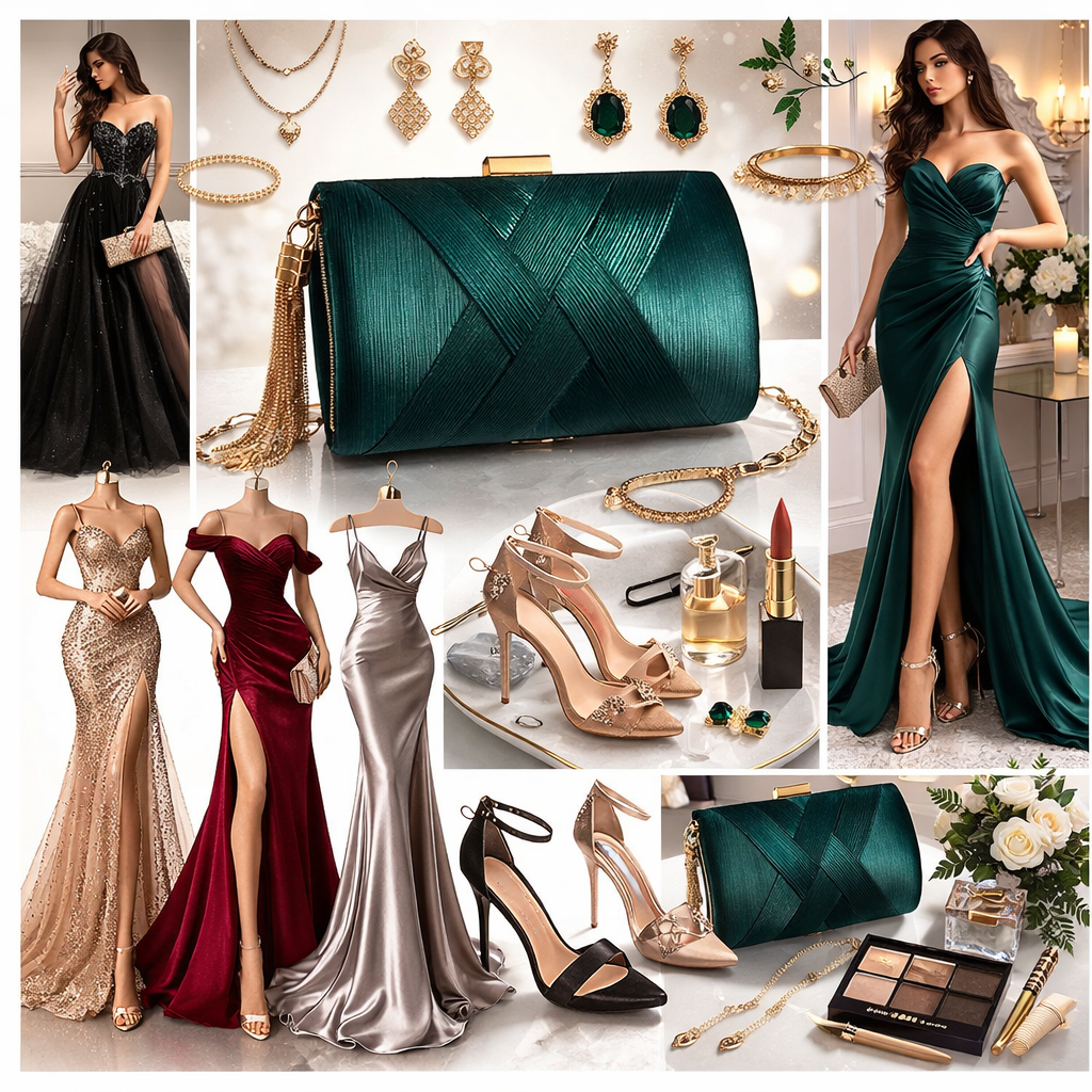 green dress with bag