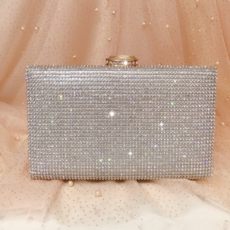 shiny diamond prom clutch bag