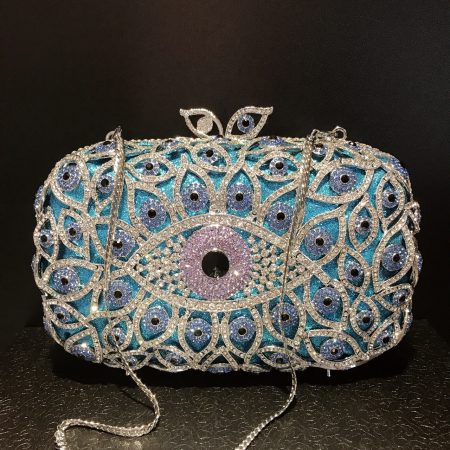 Blue Evil Eye Crystal Bag