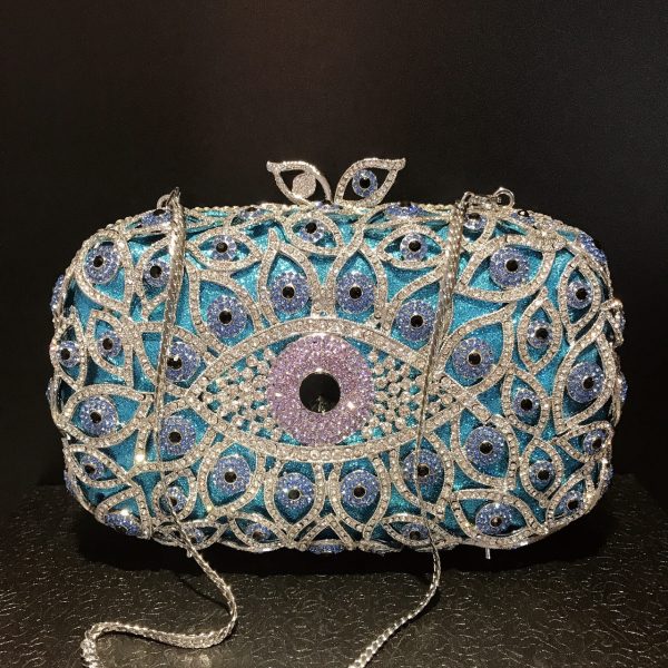 Blue Evil Eye Crystal Bag
