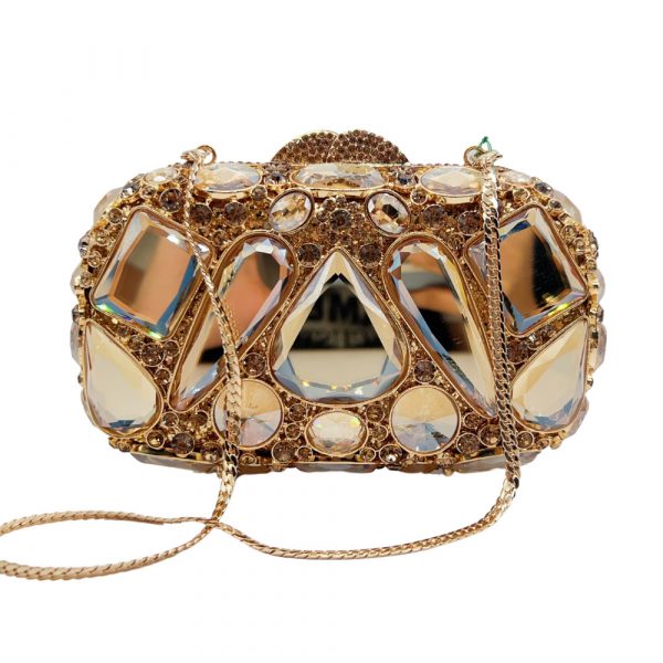 golden box gemstone clutch