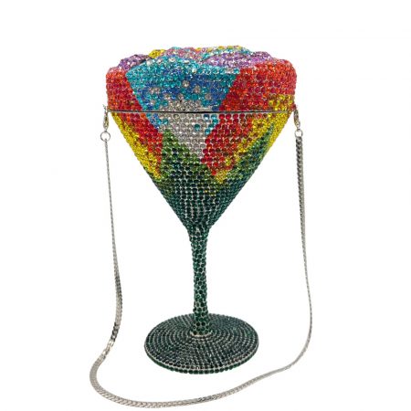 rainbow martini cup clutch bag