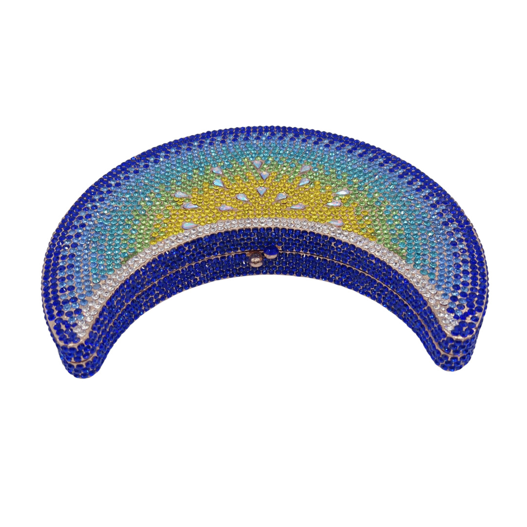 Moon-shaped Watermelon Crystal Evening Clutch for Red Carpet - Image 5