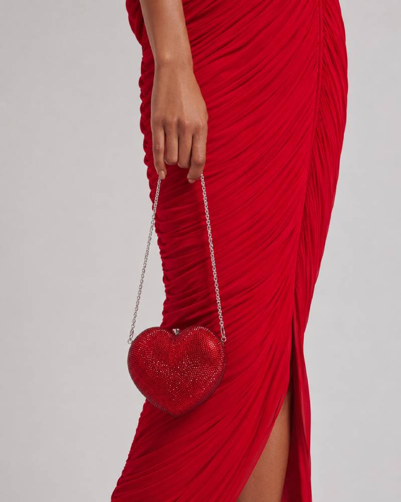 Red Heart Clutch Bag