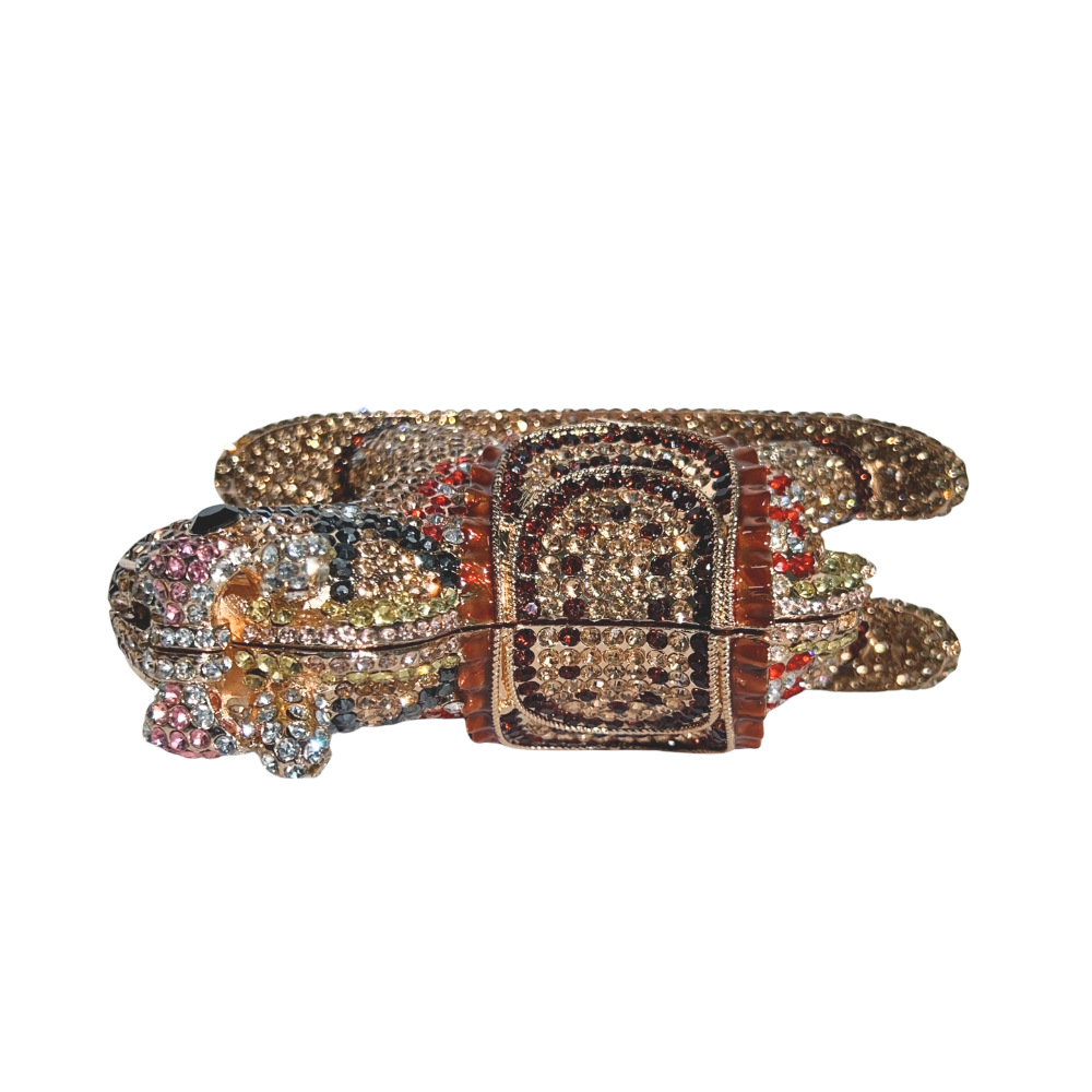 Rocking Horse Crystal Evening Bag with Chain - Image 4